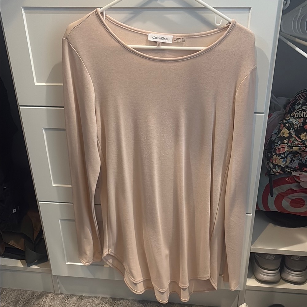 Calvin Klein Women's Blush Long Sleeve Top